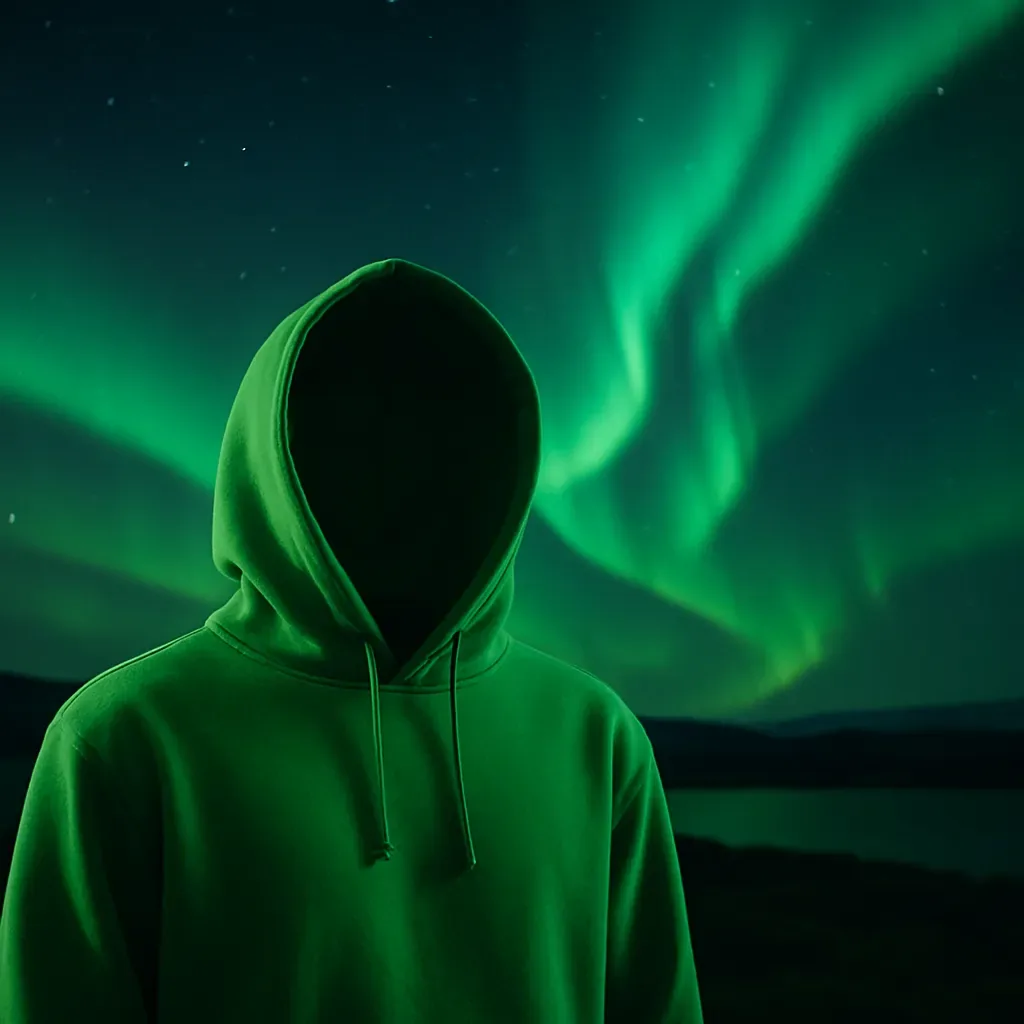 Night-lit Norrsken streetwear campaign in aurora-inspired colours